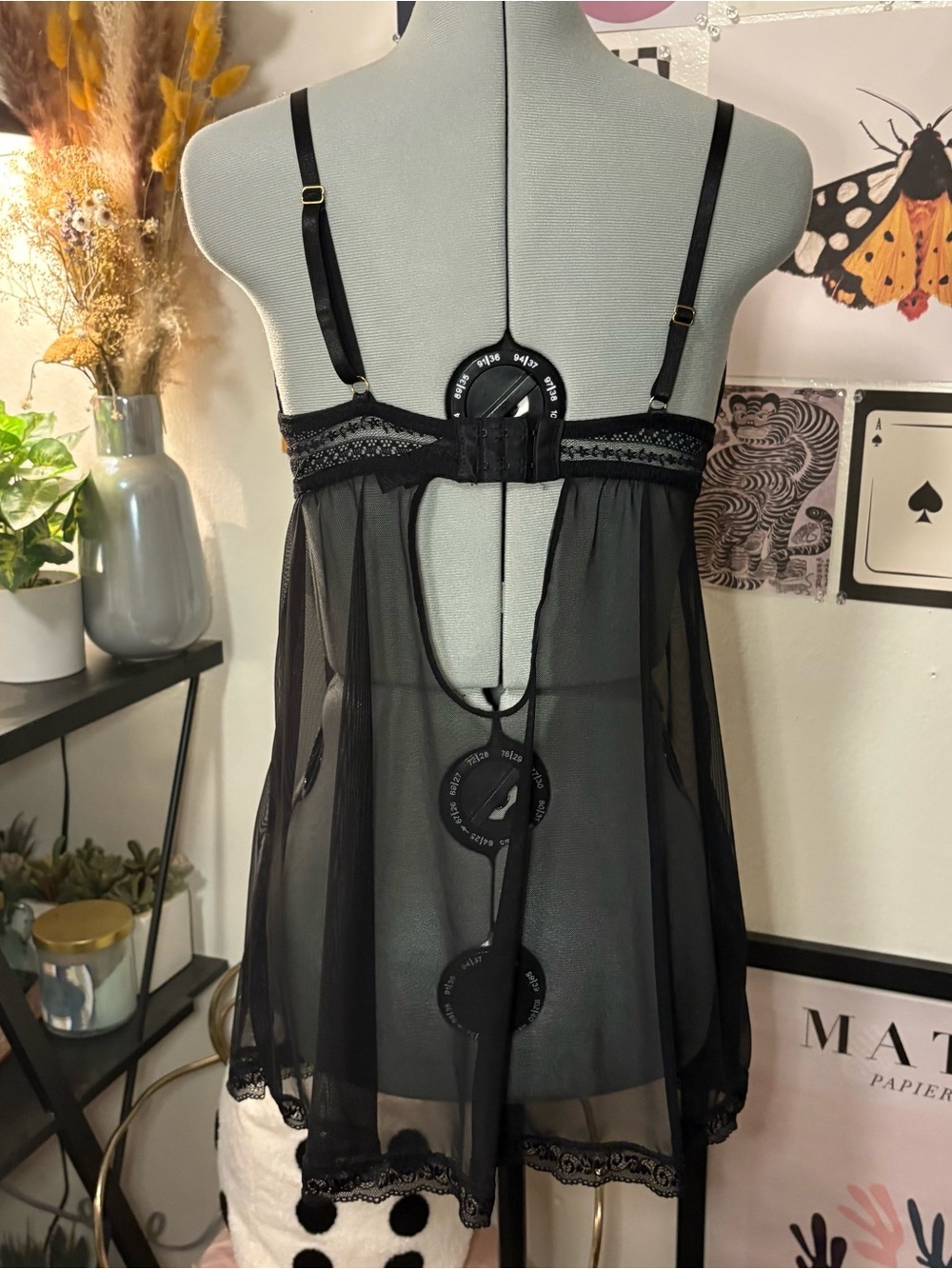 Daisy Fuentes Black Lace Babydoll – Size M - Picture 7 of 7